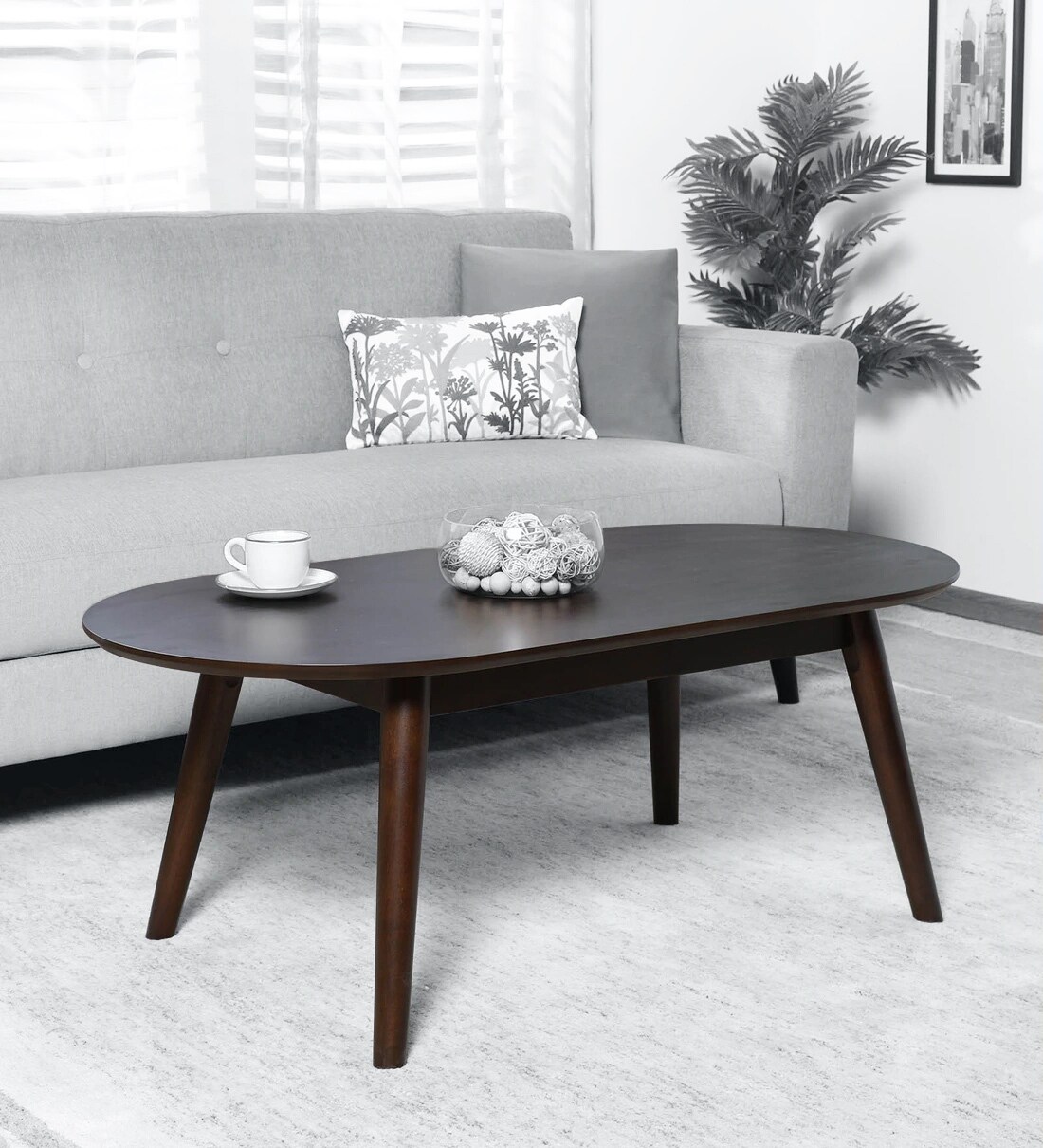 Buy Lautaro Coffee Table in Dark Walnut Finish CasaCraft By Pepperfry