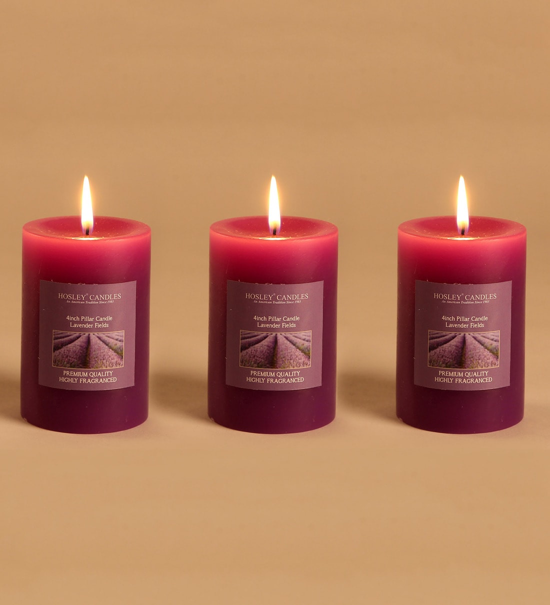 Buy Lavender Fields Aroma Set Of 3 Scented Candles By Hosley Online
