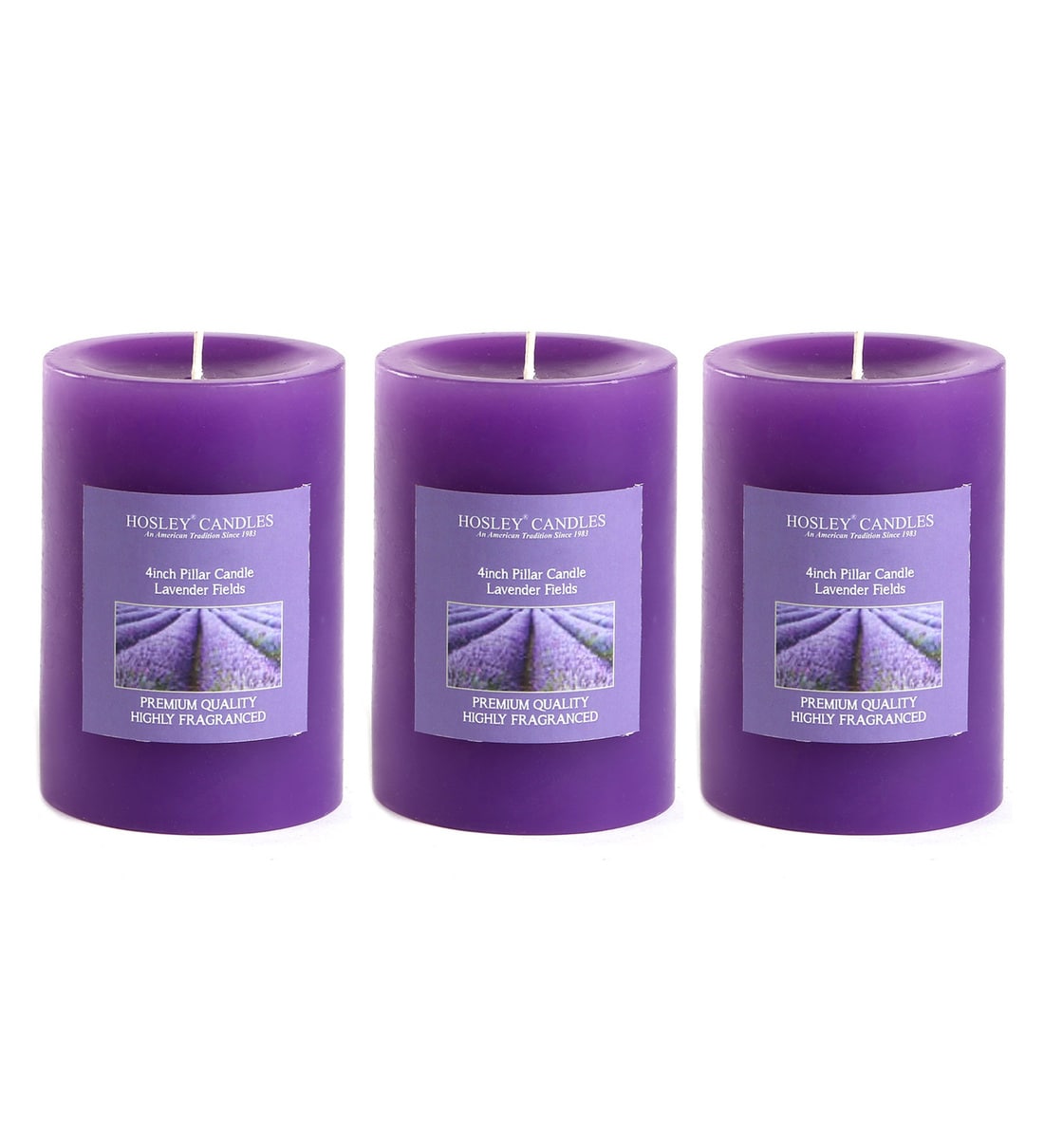 Buy Lavender Fields Aroma Set Of 3 Scented Candles By Hosley Online