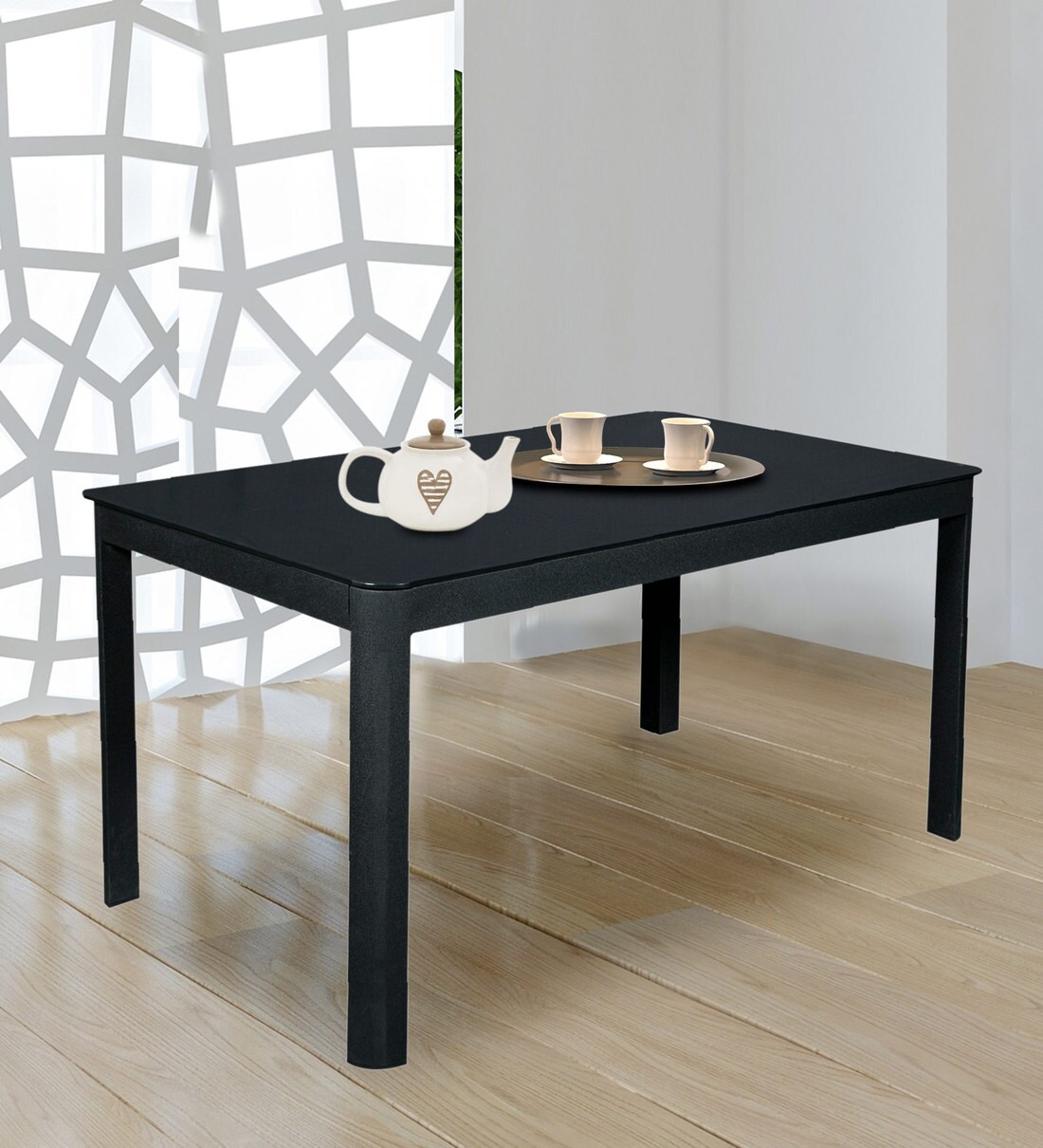 lazio 6 seater dining table in black colour