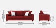 Ladybug Fabric 3 Seater Sofa in Blood Maroon Colour