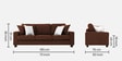Ladybug Fabric 3 Seater Sofa in Coffee Brown Colour