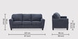 Latina Fabric 3 Seater Sofa in Blue Color