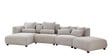 Latvia Fabric RHS Sectional Sofa in White Colour Latvia Fabric RHS Sectional Sofa in White Colour