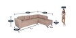 Latvia Fabric LHS Sectional Sofa In Brown Colour