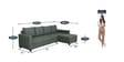 Laura Fabric LHS Sectional Sofa in Steel Grey Colour