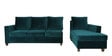Laura Velvet LHS Sectional Sofa in Teal Blue Colour