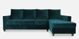 Laura Velvet LHS Sectional Sofa in Teal Blue Colour