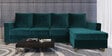 Laura Velvet LHS Sectional Sofa in Teal Blue Colour