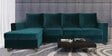Laura Velvet RHS Sectional Sofa in Teal Blue Colour