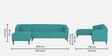 Laurel Fabric RHS Sectional Sofa In Aqua Blue Colour