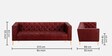 Lavish 3 Seater Sofa in Cherry Colour
