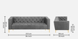 Lavish 3 Seater Sofa in Light Grey Colour