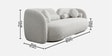 Lavish Lounge Velvet Fabric 3 Seater Sofa In White Colour