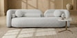 Lavish Lounge Velvet Fabric 3 Seater Sofa In White Colour