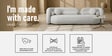 Lavish Lounge Velvet Fabric 3 Seater Sofa In White Colour