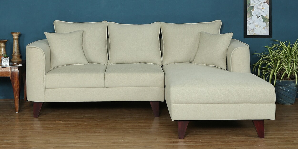 Buy Lara 2 Seater LHS Sectional Sofa in Beige Colour CasaCraft By Pepperfry Online Lawson