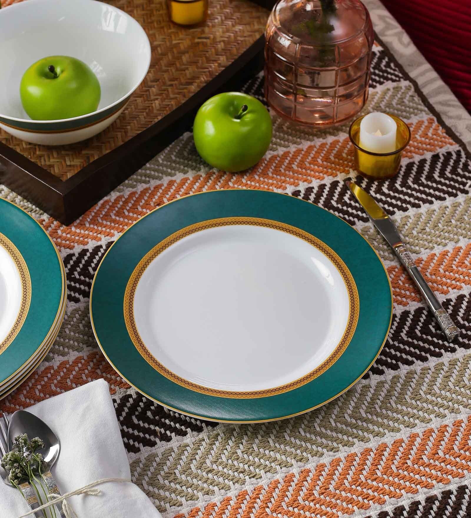 Buy La Opala Diva Sovrana Empress Green Opal Ware Dinner Plates Set
