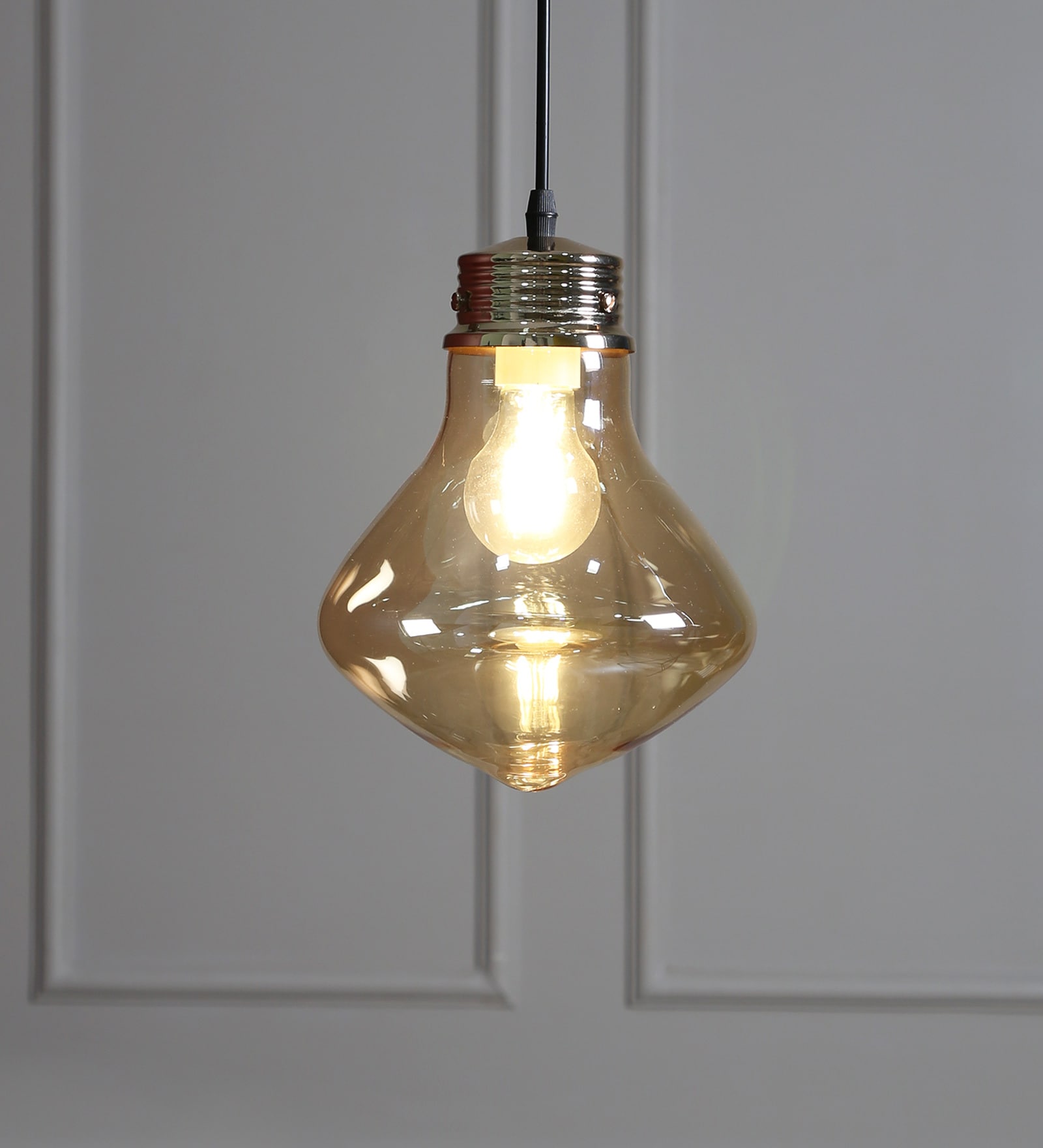 Frosted Lacerta Yellow Glass Hanging Light