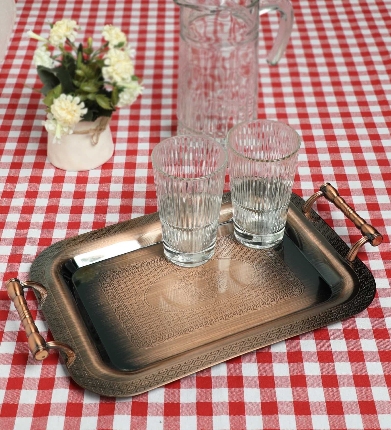 Buy Metal Rectangle Serving Tray by Lacuzini Online Serving Trays