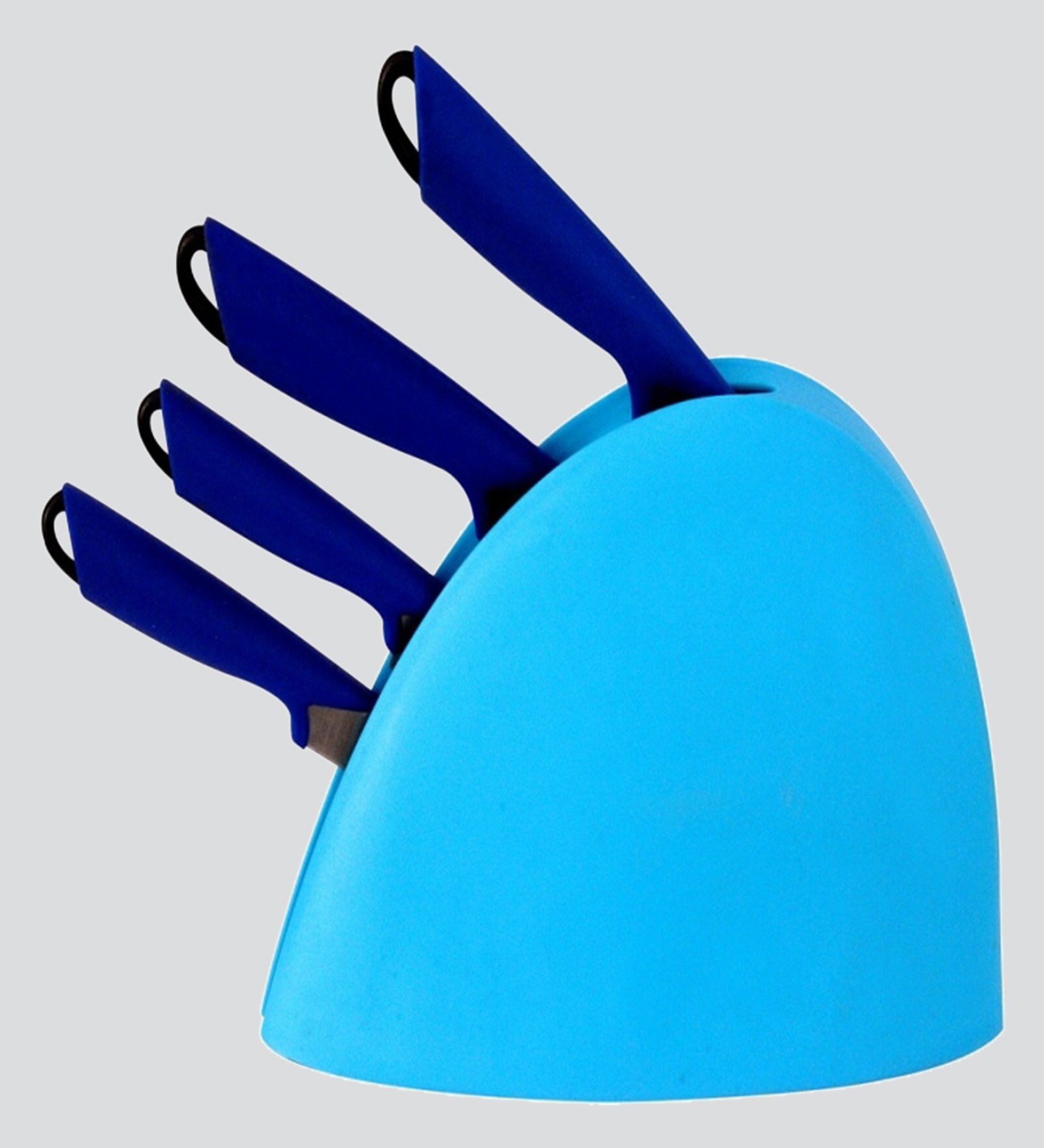 Buy Lacuzini Stainless Steel & Blue Plastic Knives Set of 5 Online