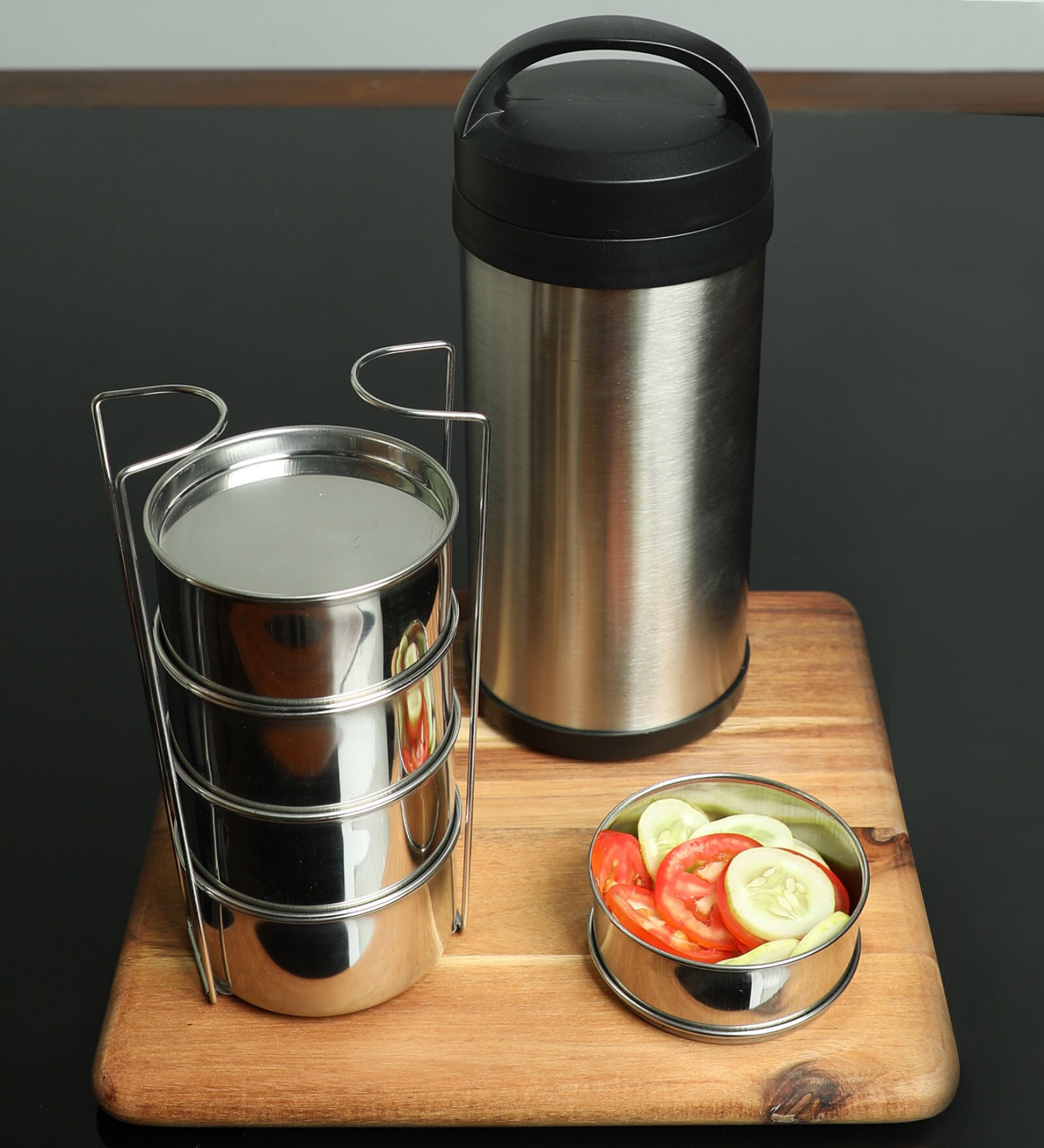 Buy Stainless Steel & Plastic 400Ml tiffin box Set Of 5 Online