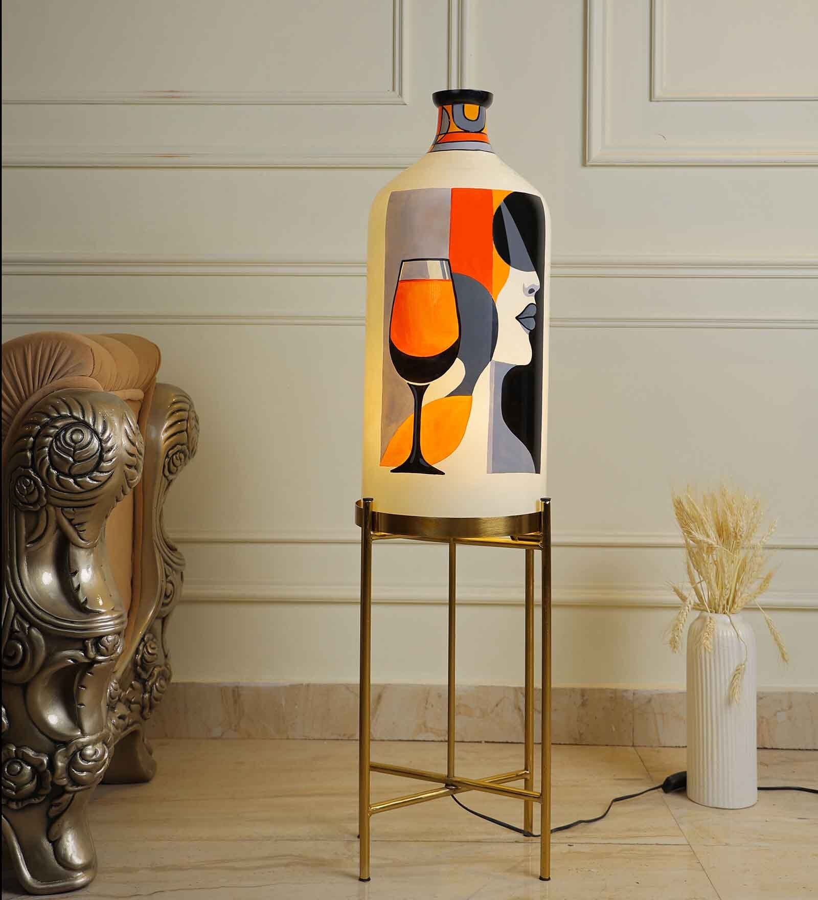Lady Sparkling Floor Lamp with Foldable Metal Stand