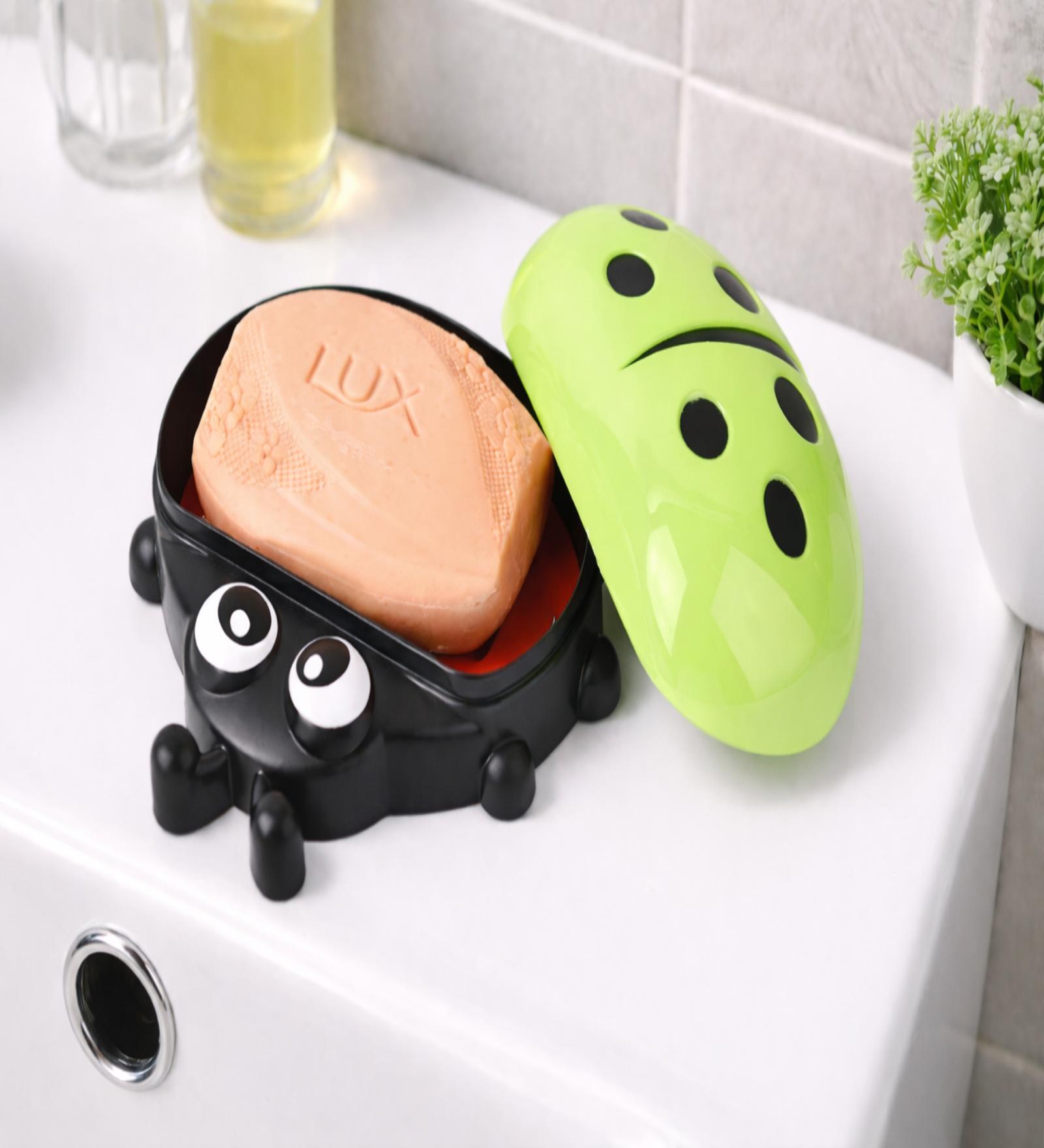 Green Ladybug Design Soap Box with LID