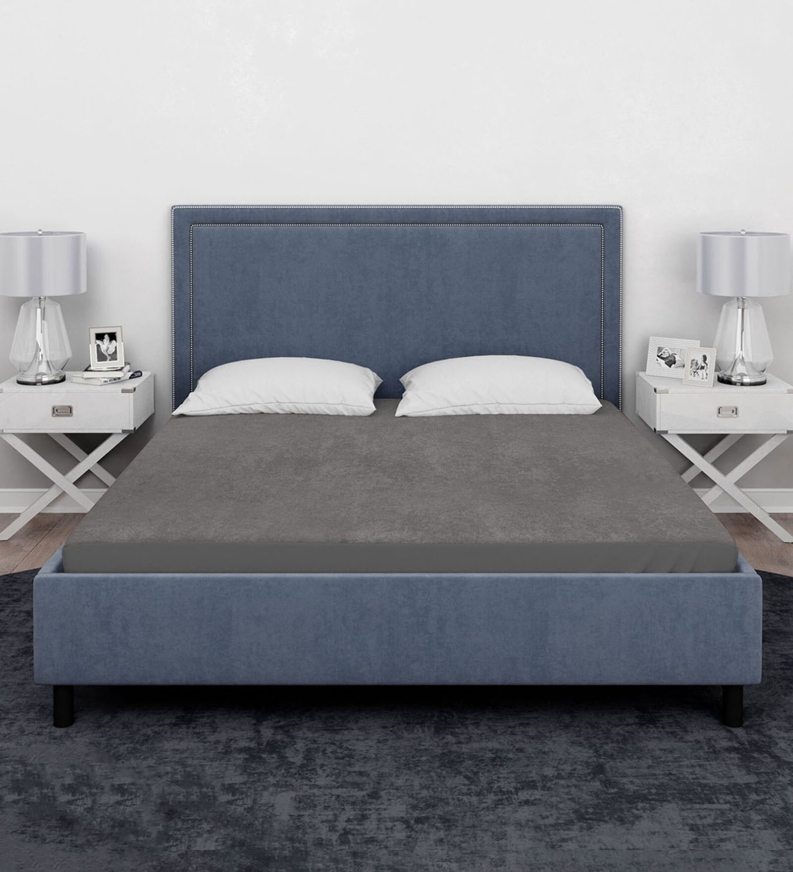 Buy Laika (72X72) Terry Cotton King Size Mattress Protector in Grey