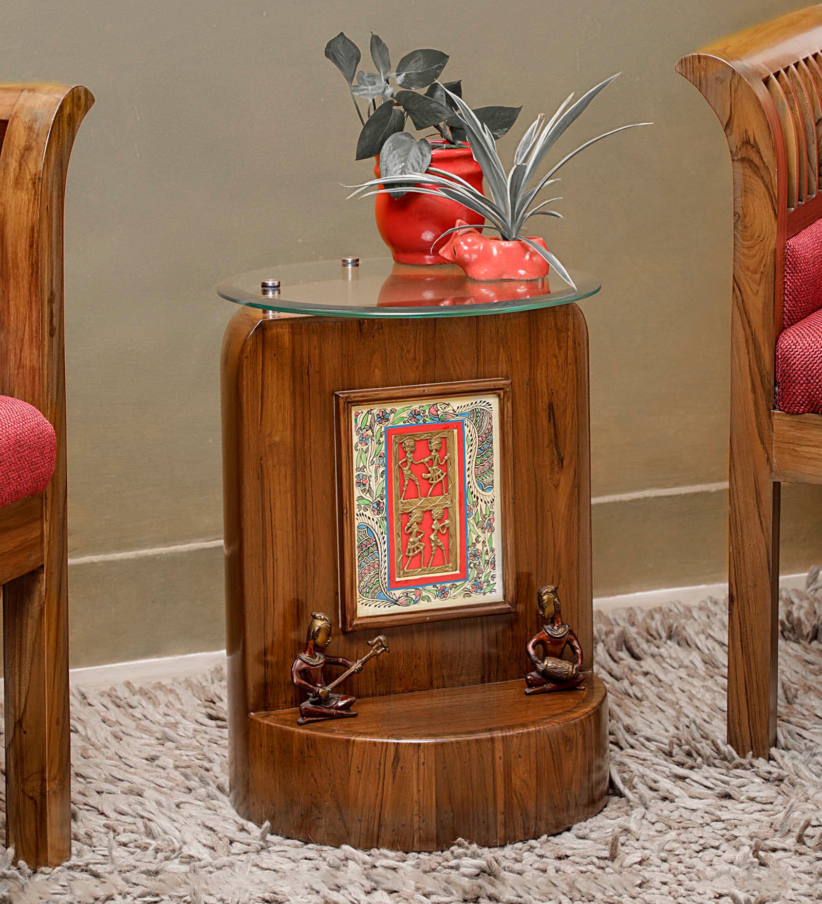 Buy Lama Solid Wood End Table in Natural Teak Colour at 12% OFF by ...