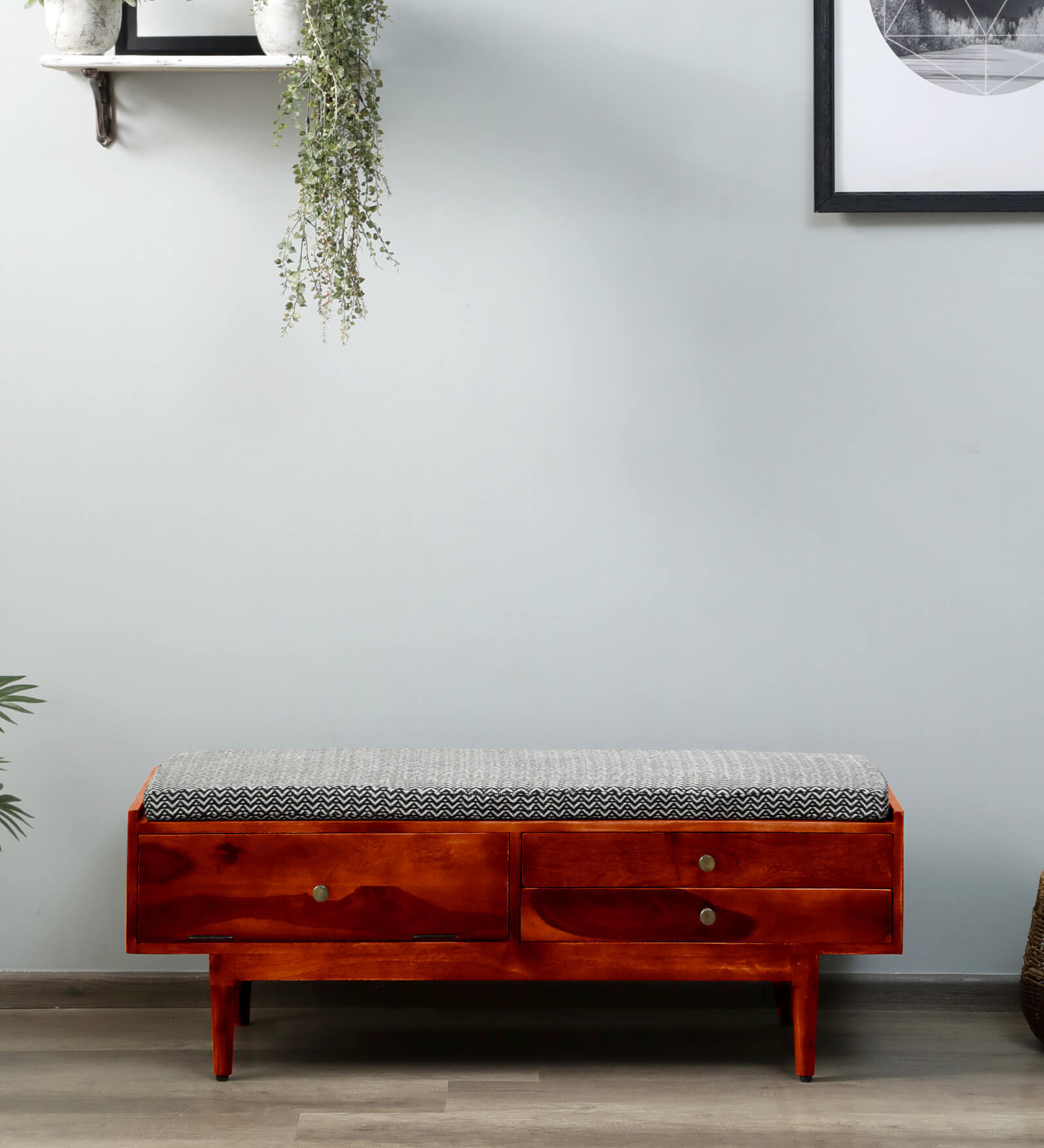 Buy Lammi Sheesham Wood Bench In Honey Oak Finish at 13 OFF by