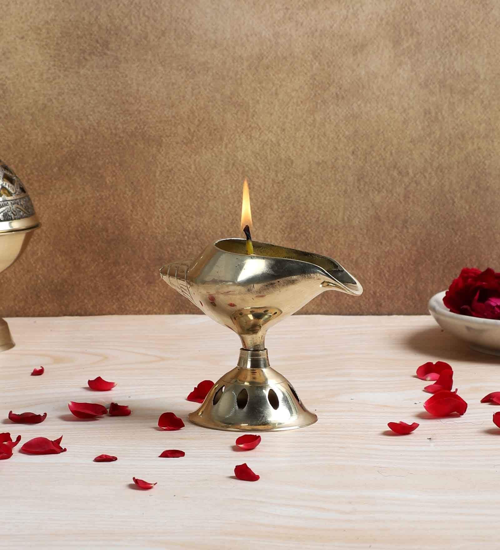 Lamp Shape Brass Akhand Diya