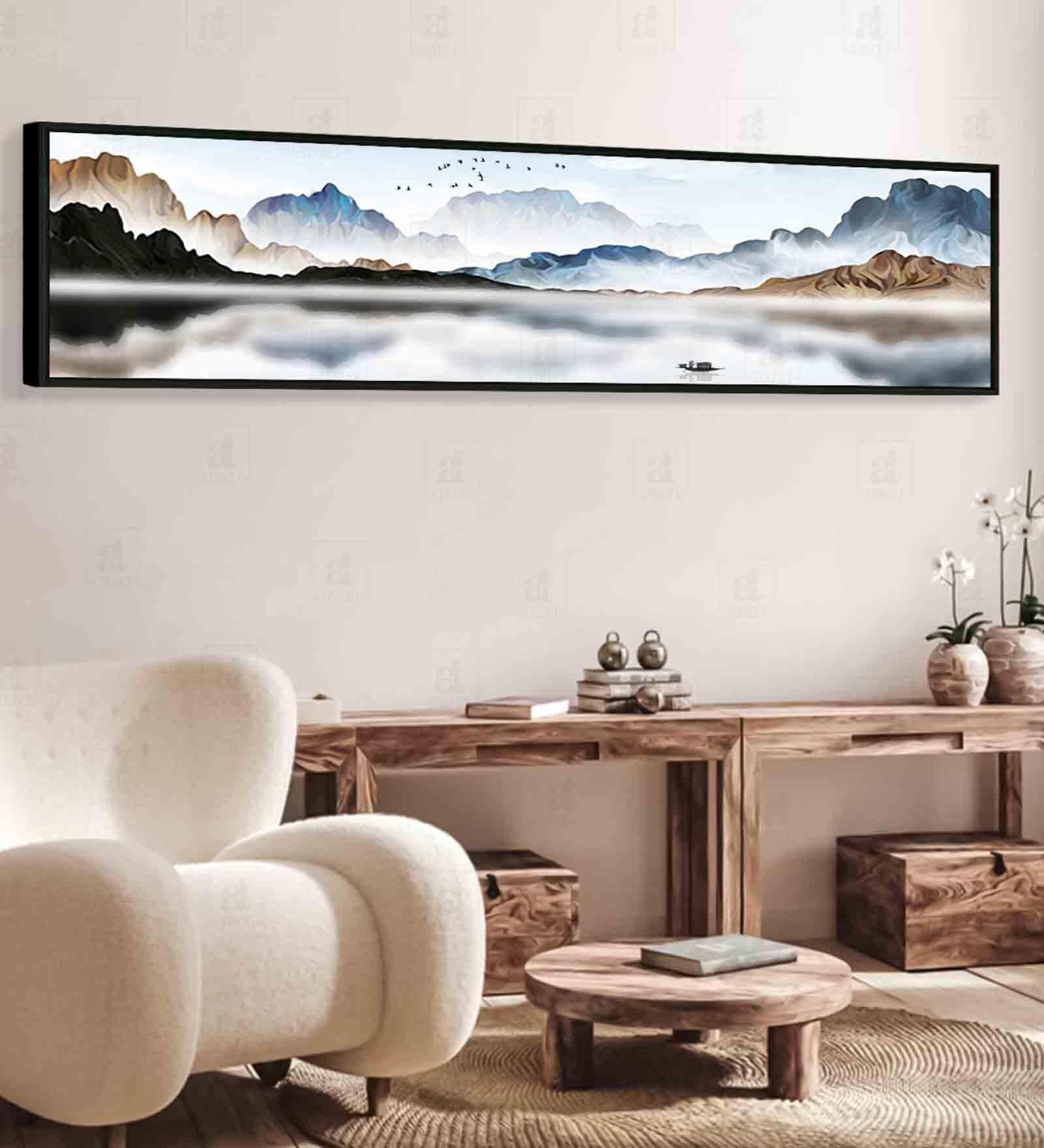 Buy Landscape White Moutain & Lake View Canvas Art Print at 25% OFF by ...