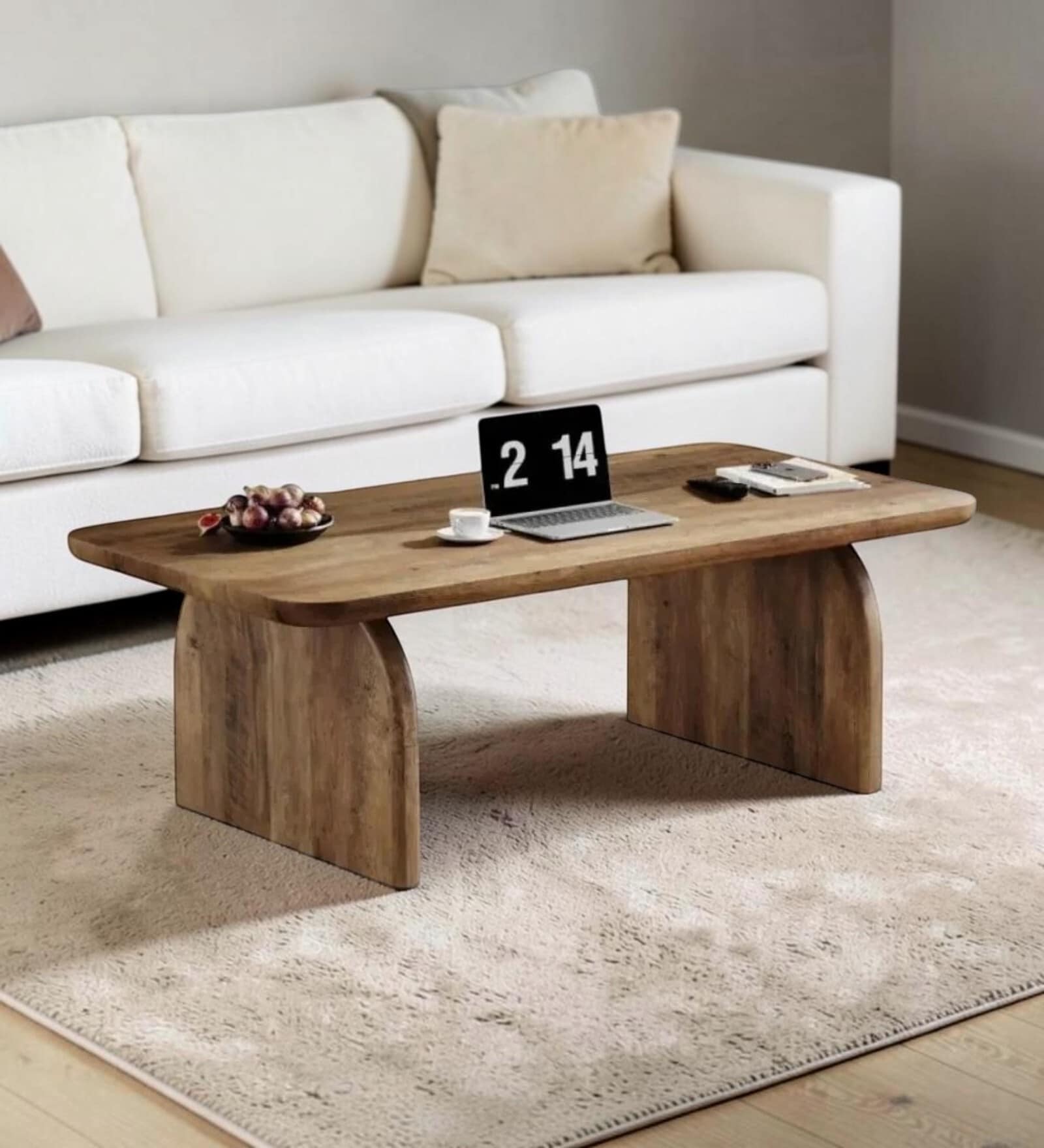 Lara Solid Wood Coffee Table In Brown Finish