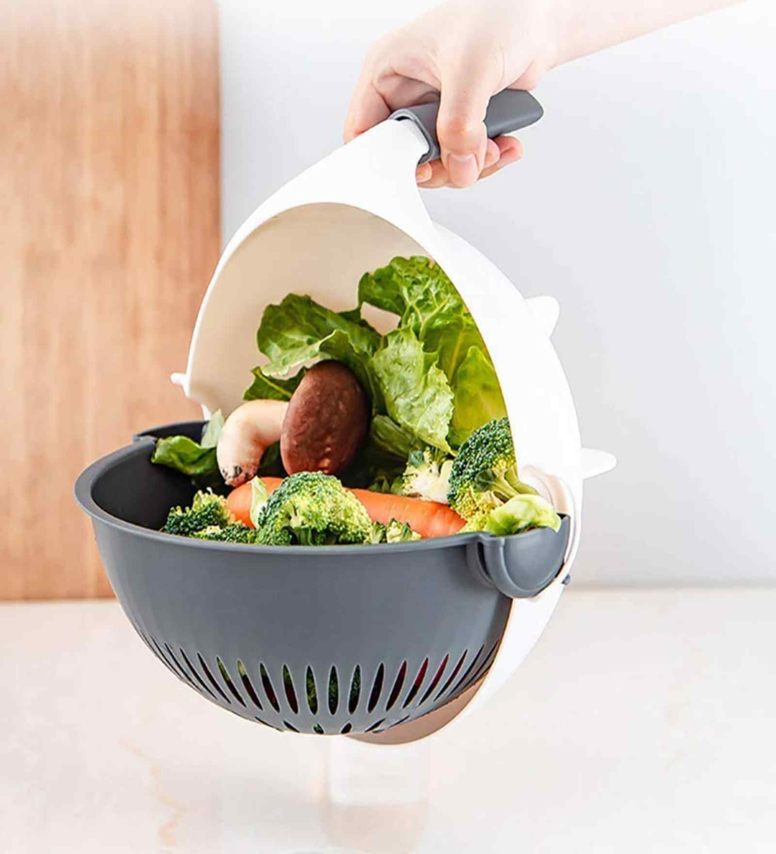 Large Multifunction Rotating Vegetable Cutter with Drain Basket