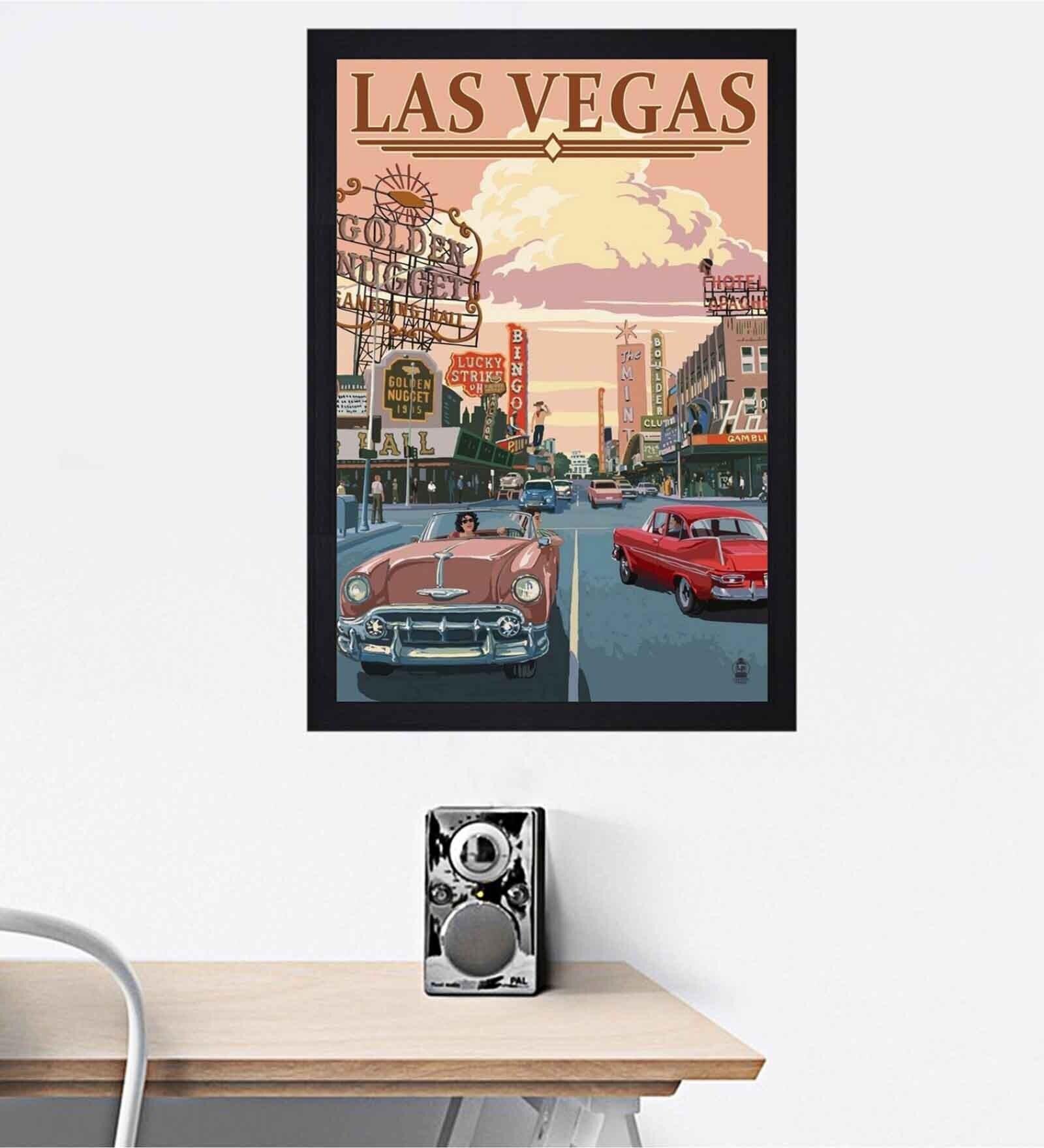 Las-Vegas Ariadne Multicolour Textured Paper Framed Art Print