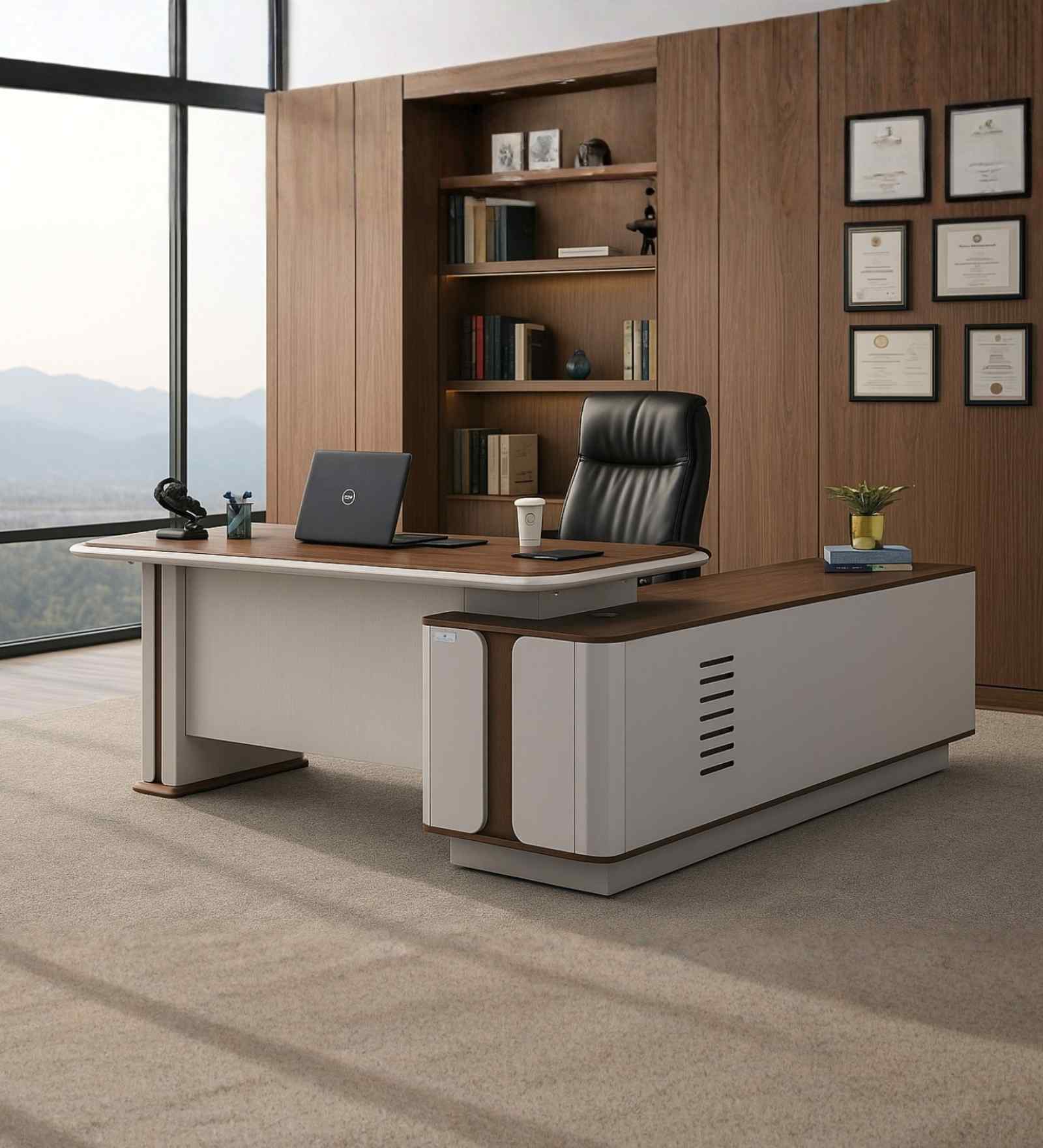 Latina Italian Executive Desk In White Finish