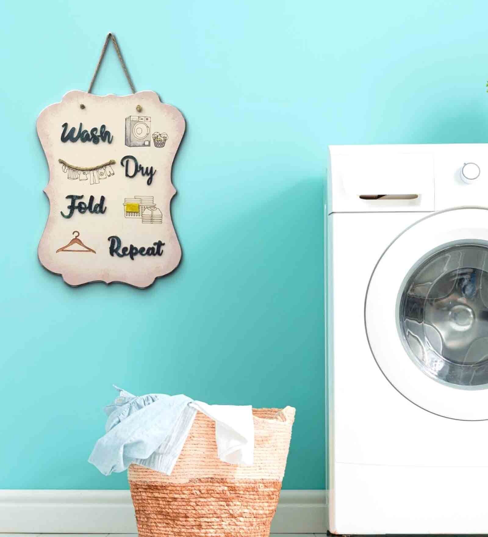 Laundry Signage Brown Wooden Wall Art