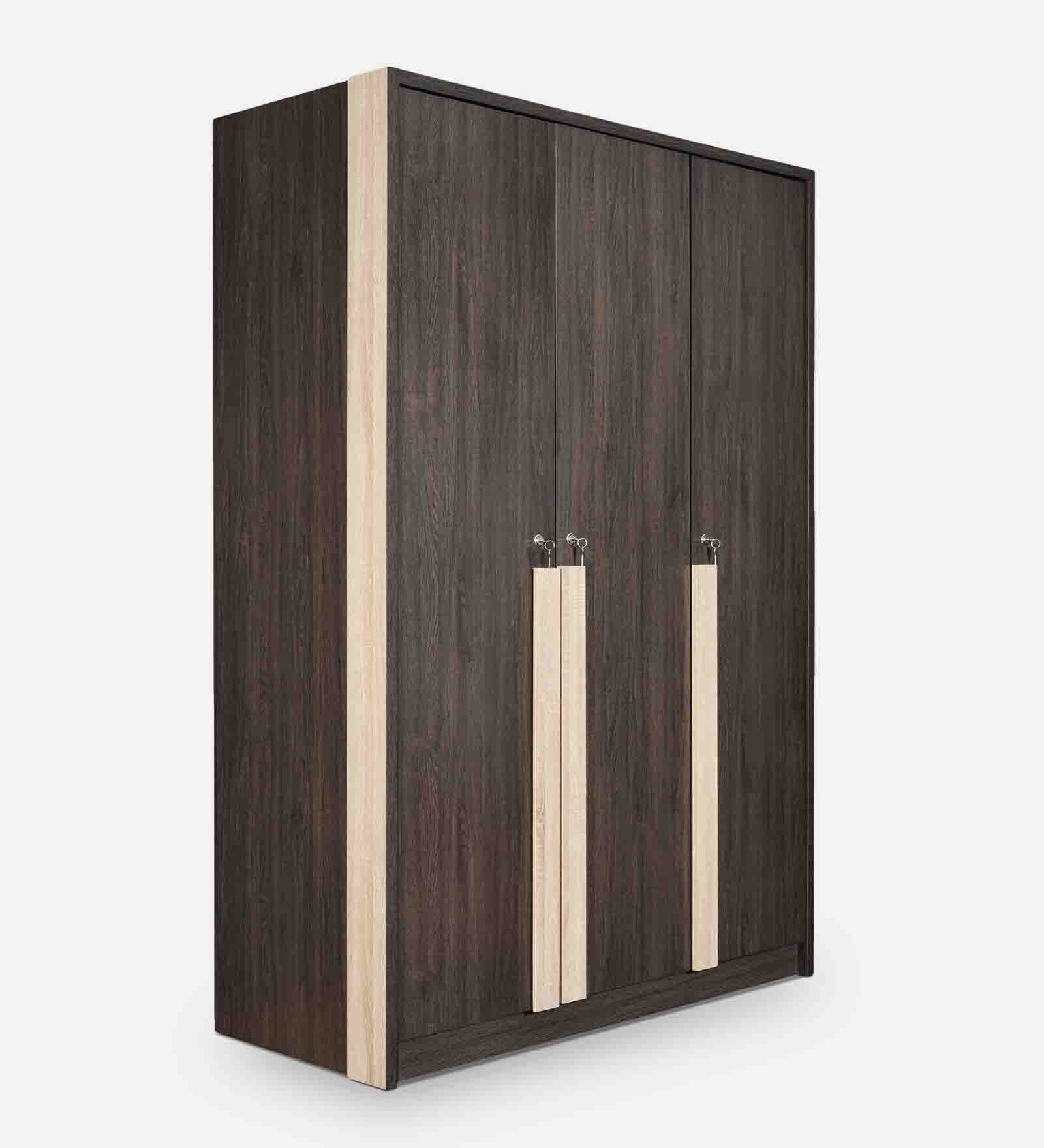 Laurel 3 Door Wardrobe in Dark Brown & White Oak Colour