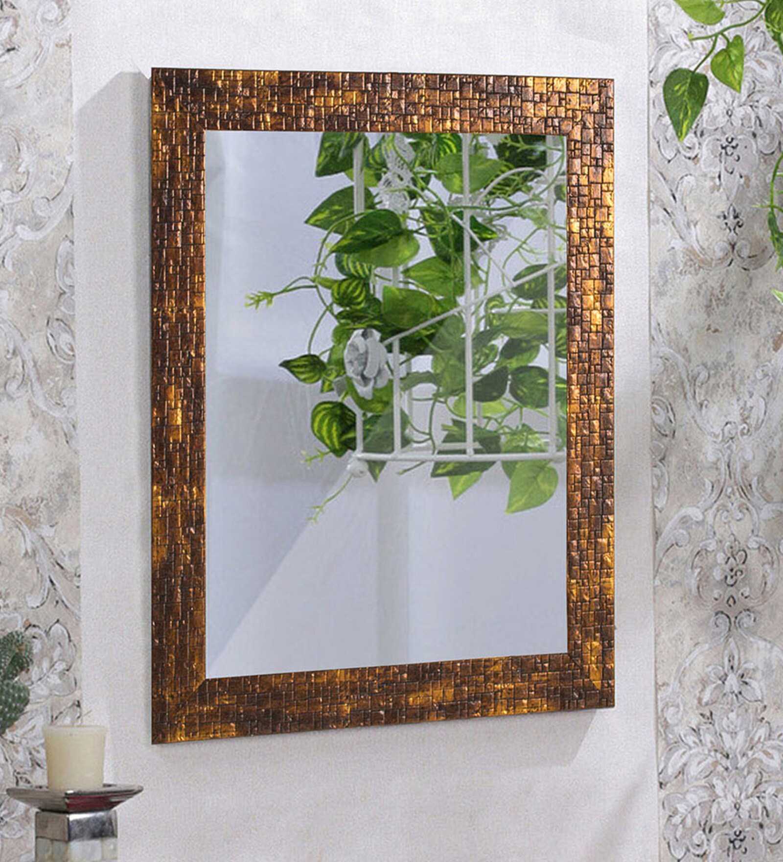 Yellow Wood Wall Mirror