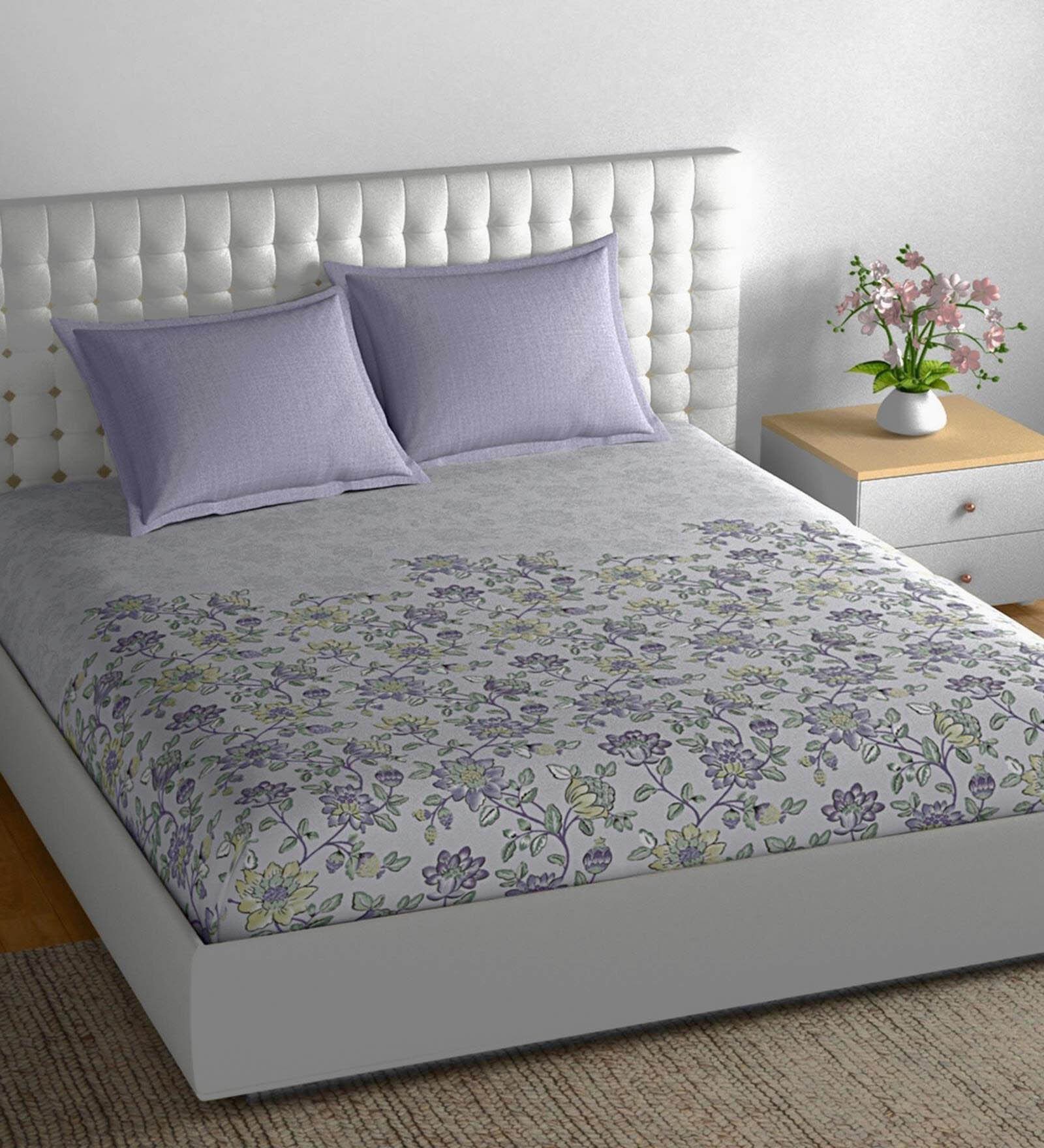 Buy Ethnic Motif 144TC Cotton Queen Size Bed Sheet with 2 Pillow covers