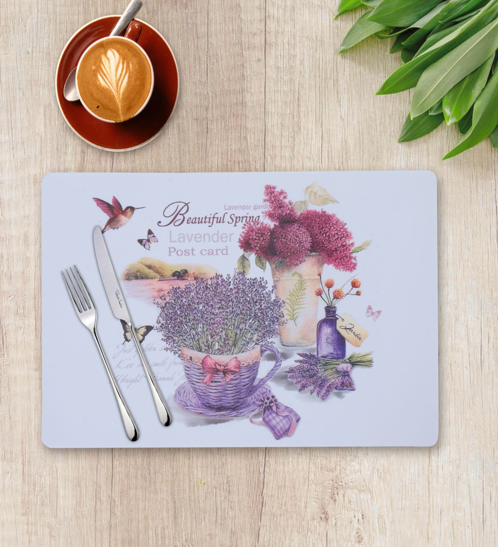 Lavender Basket Purple Colour (Set of 6) Polypropylene  Table Placemat