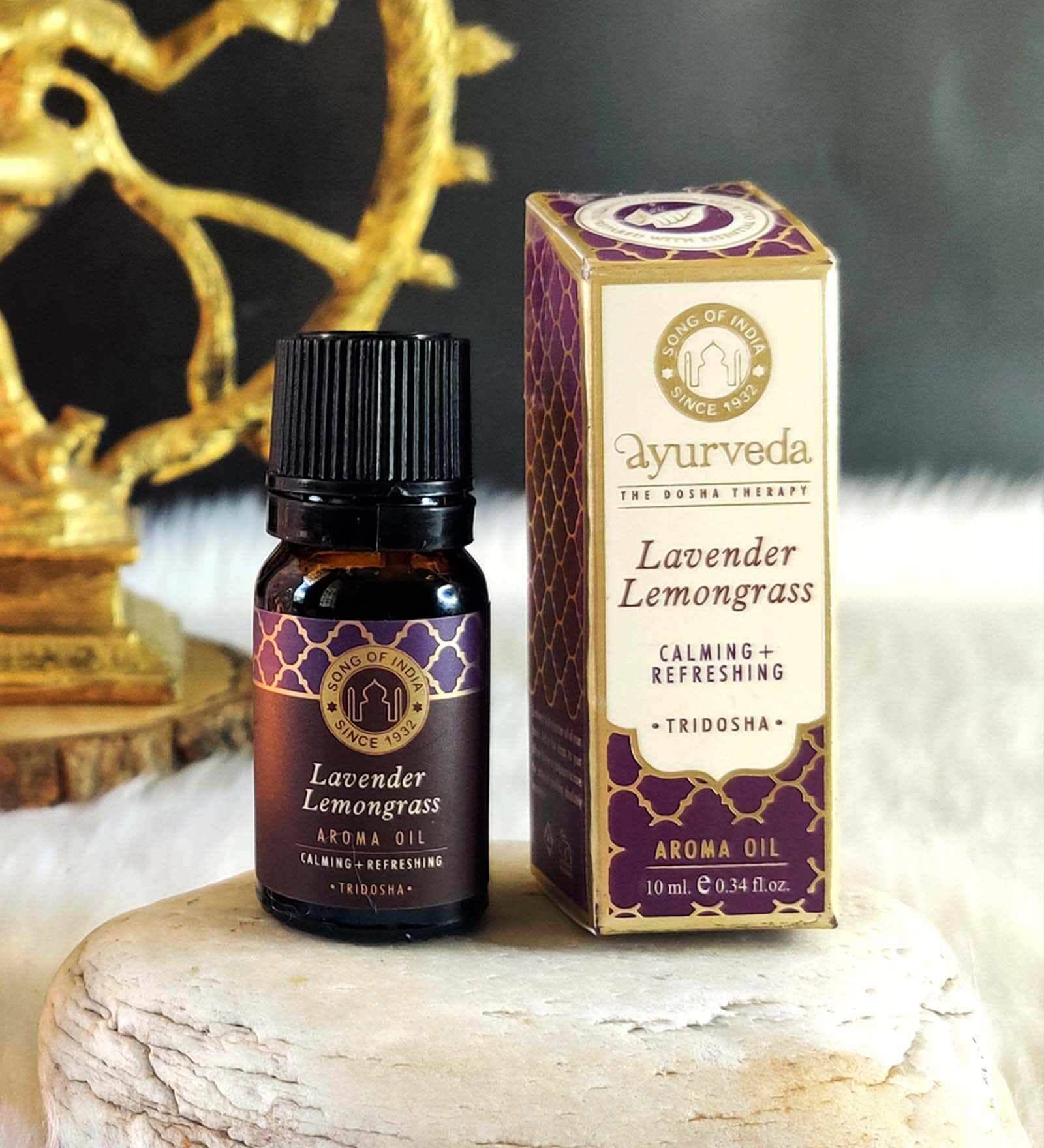 Lavender Lemongrass Ayurveda Aroma Oil In Glass Bottle