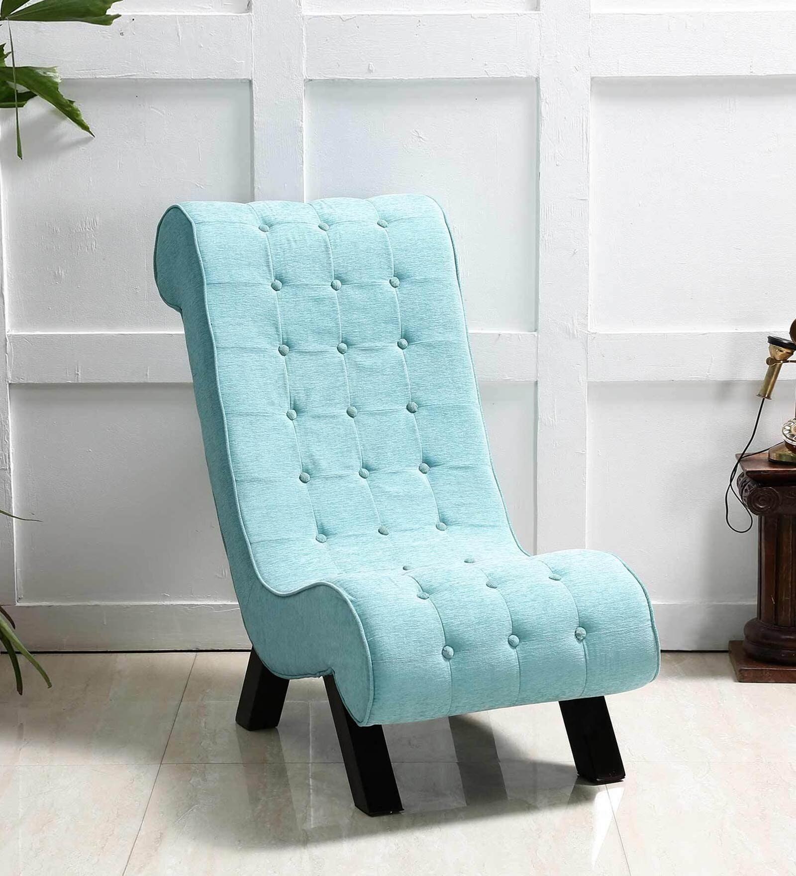 Buy Lawrence Accent Chair in Aqua Blue Color by Amberville Online