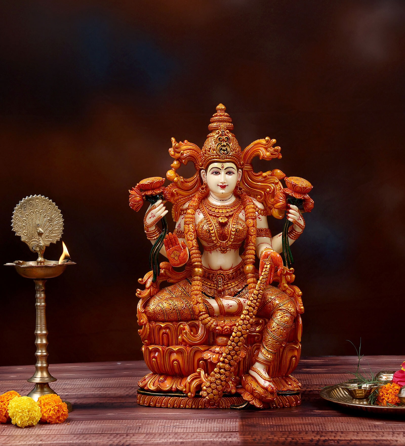 Laxmiji Traditional Stone Multicolour Religious Idol