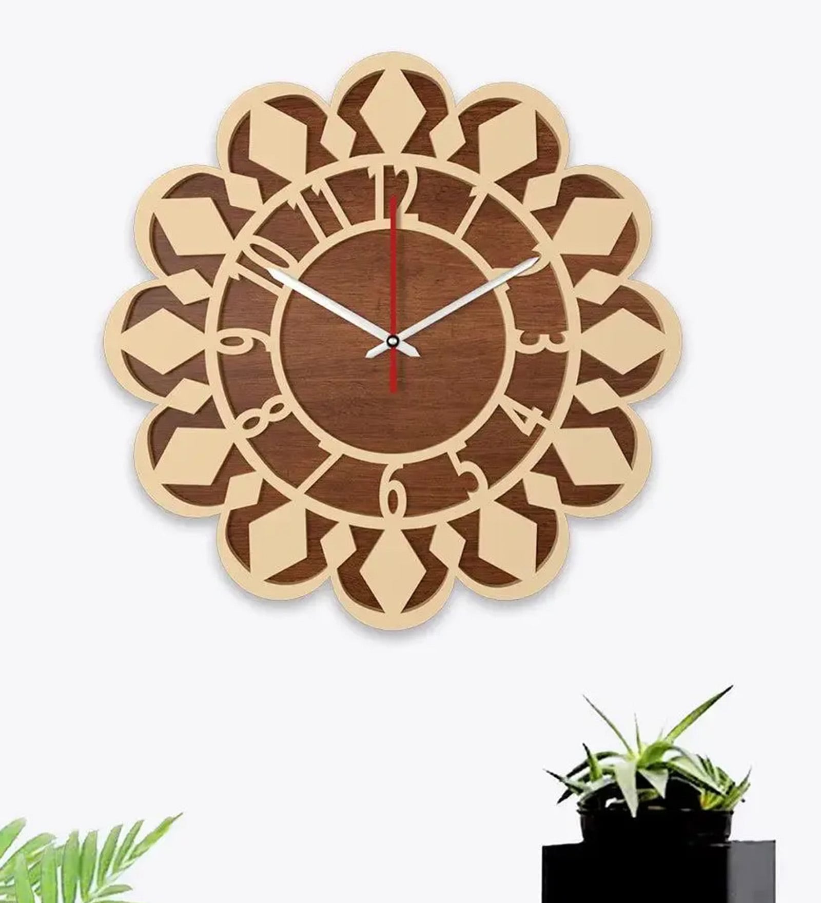 Layla Engineered Wood Natural Wall Clock