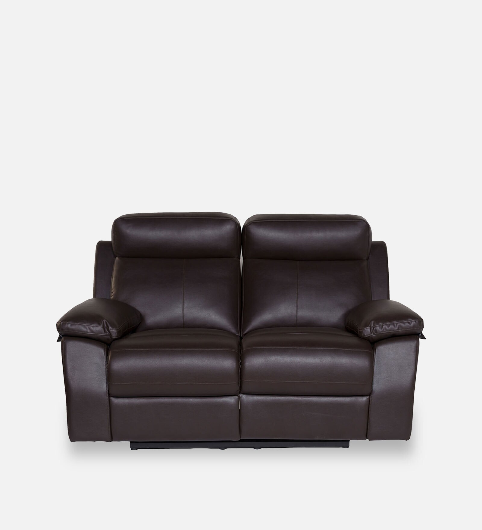 Buy Lazino 2 Seater Manual Recliner Sofa in Glossy Dark Brown Colour at