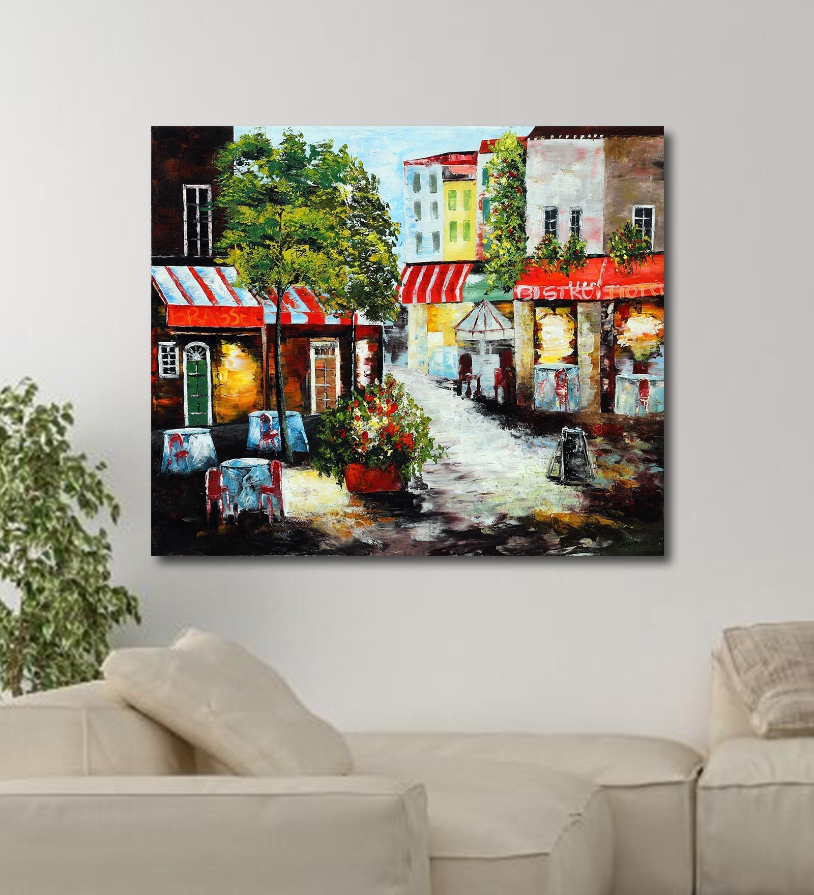 Lazy City Street Canvas Landscape Acrylic Painting