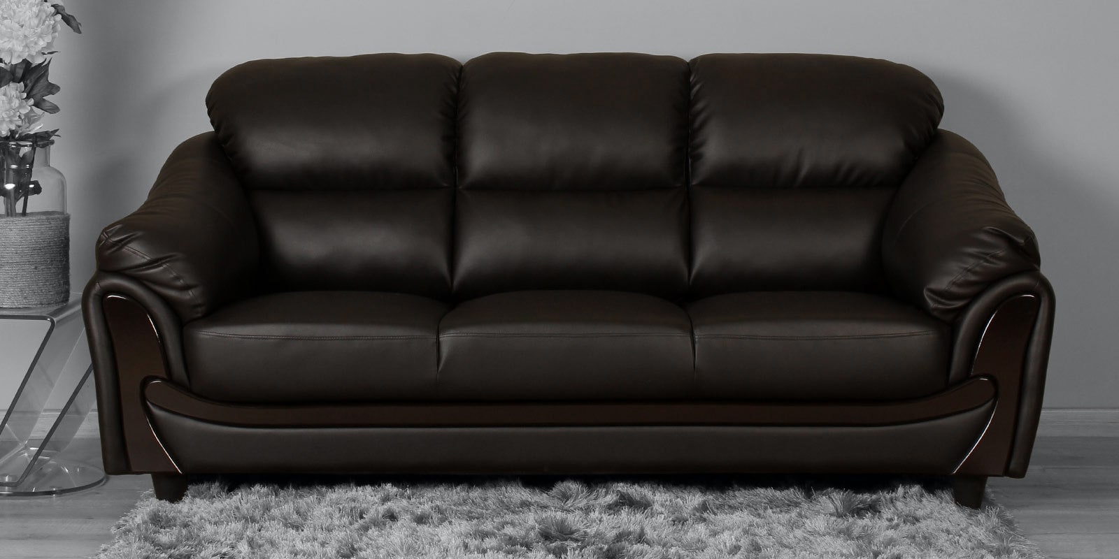 Buy Lakewood 3 Seater Sofa In Coffee Brown Colour By Durian Online
