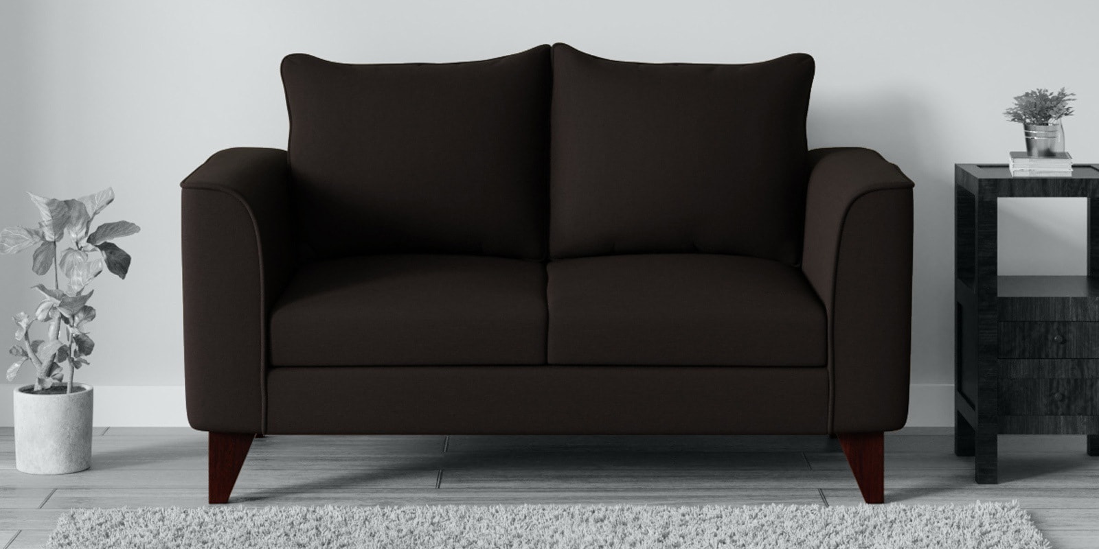 Conseja Fabric 2 Seater Sofa In Chestnut Brown Colour